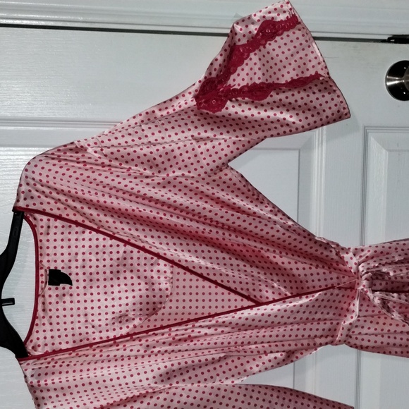 Cabernet Other - Cute Pink Polka dot Satin robe by Cabernet